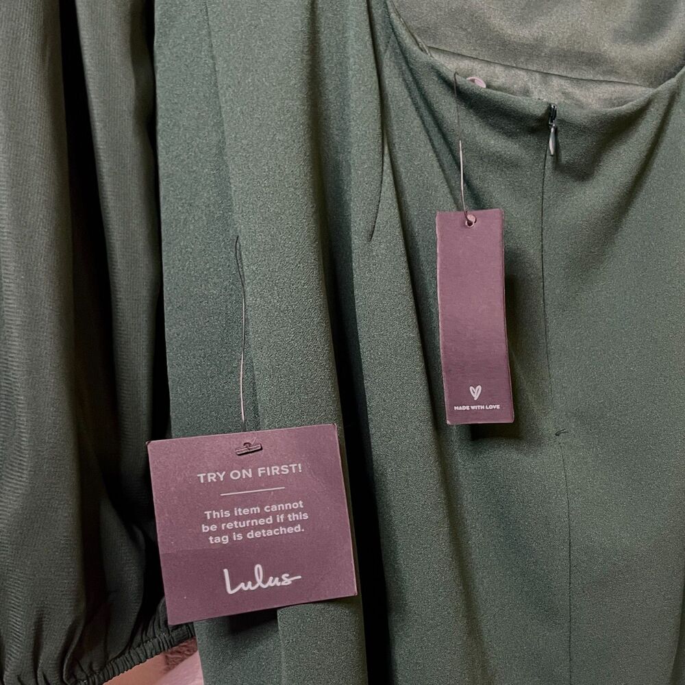 NWT Lulus Exceptionally Flirty Green Long Sleeve Backless Mini Dress - Size L - Picture 7 of 10